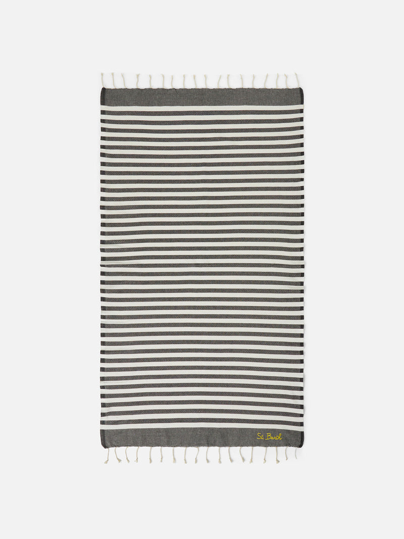 Fouta classico a nido d'ape con righe