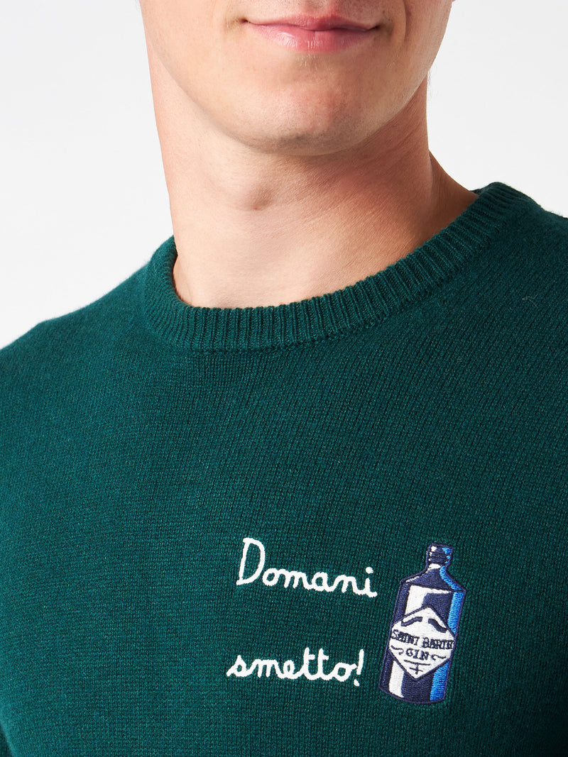 Man crewneck sweater with Domani Smetto embroidery