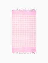 Asciugamano grande in tessuto vichy rosa