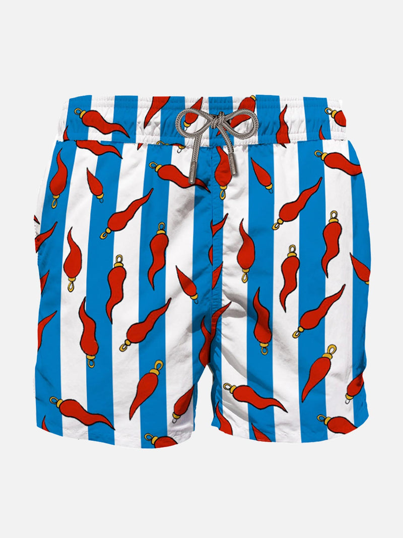 Mid-length swim shorts with lucky charms print