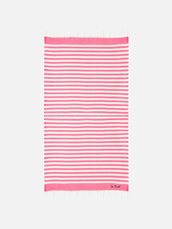 Klassisches Waben-Fouta-Handtuch mit Streifendruck
