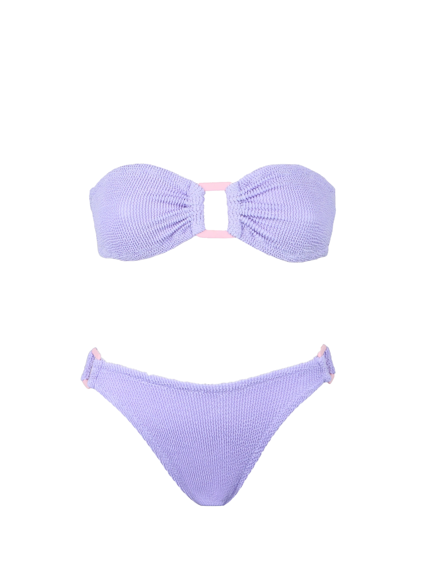 Bikini da donna a fascia pastello crinkle