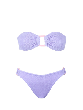 Bikini da donna a fascia pastello crinkle