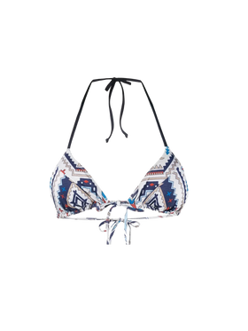 Damen-Badeanzug mit Triangel-Oberteil und glitzerndem Azteken-Print