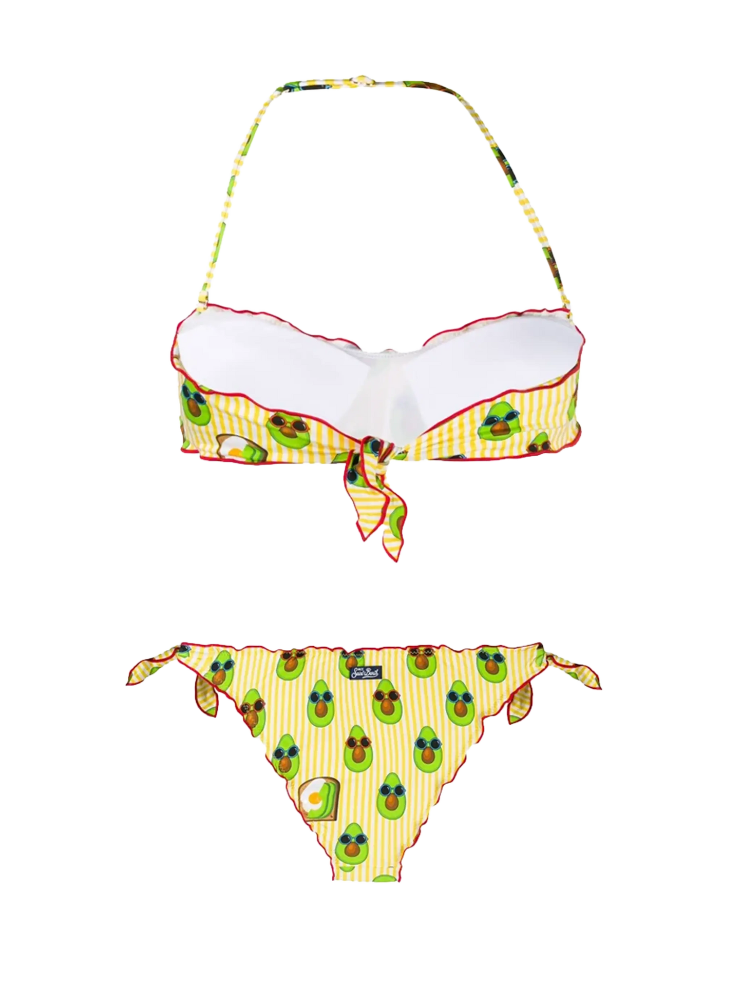 Bikini da donna a fascia con stampa avocado