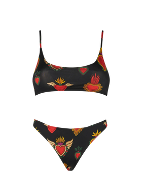 Bikini da donna a bralette cuori sacri