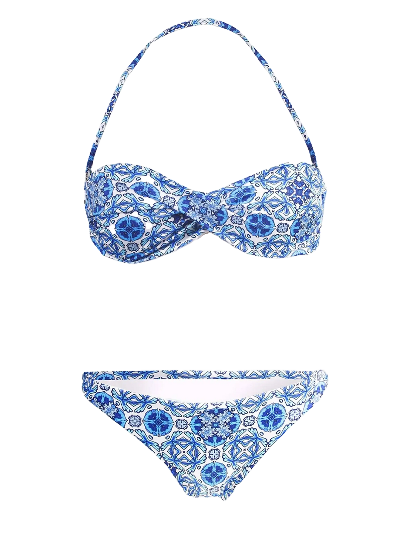 Bandeau-Bikini mit optischem Aufdruck
