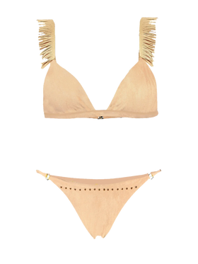 Suede effect triangle bikini with cheeky swim briefs - MC2 Saint Barth