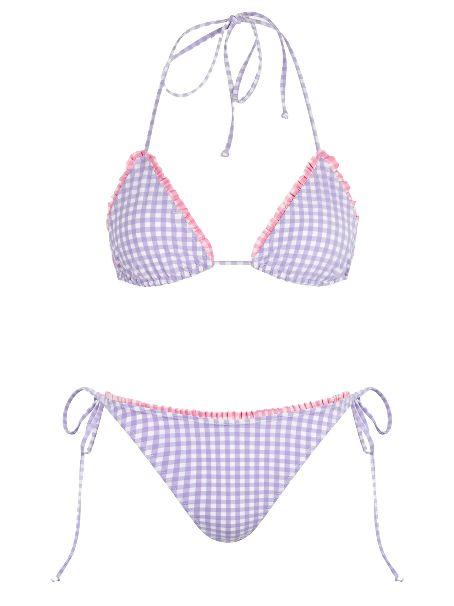 Gingham triangle bikini