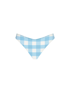 Woman cheeky swim briefs with gingham print