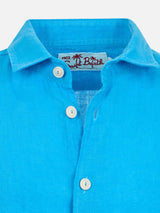 Kid turquoise linen shirt Agnes