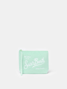 Pochette Aline in spugna verde salvia