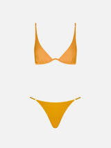 Woman ochre yellow underwired triangle bikini Winona Jodene