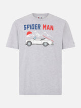 Herren-T-Shirt aus schwerer Baumwolle mit Spider-Man- und Karren-Aufdruck