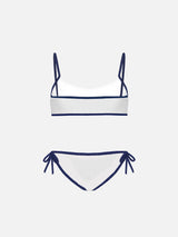 Bikini da bambina a bralette bianco 