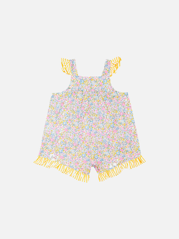 Gelbes Babykleid aus Liberty-Stoff