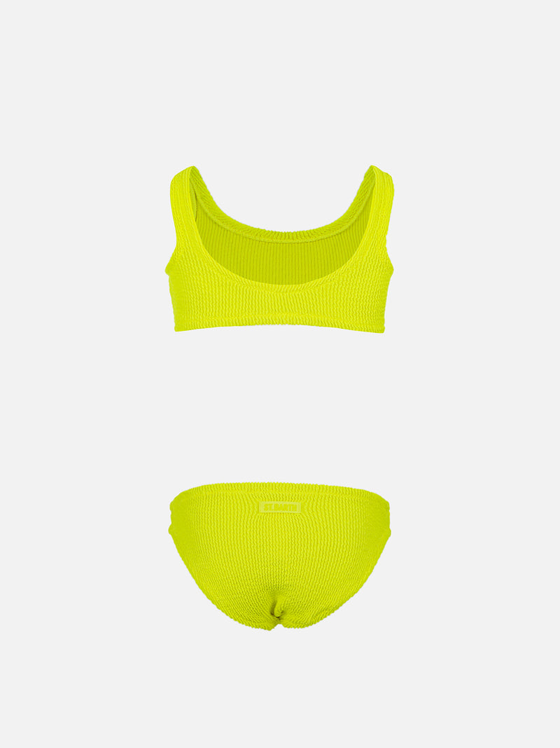 Girl fluo yellow classic crinkle bikini Baker