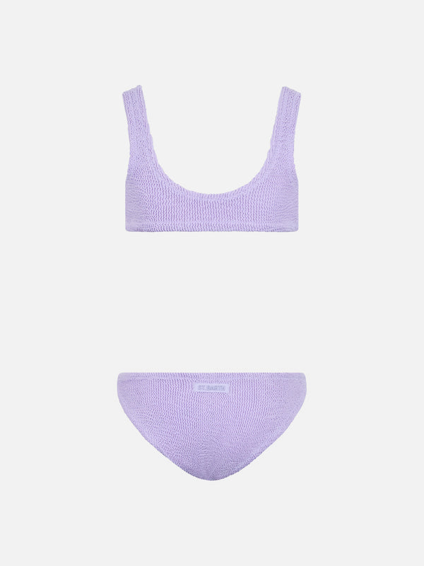 Lilac crinkle classic bralette bikini Baker