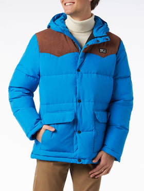 Blaue Daunenjacke mit Kapuze für Herren Baxter