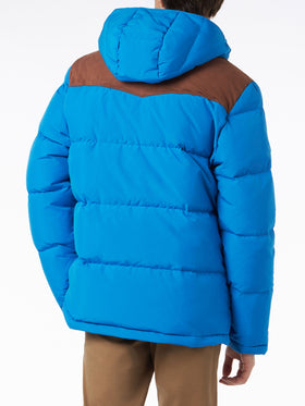 Blaue Daunenjacke mit Kapuze für Herren Baxter