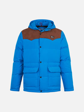 Blaue Daunenjacke mit Kapuze für Herren Baxter
