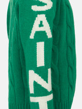 Boy crewneck braided sweater with Saint Barth print