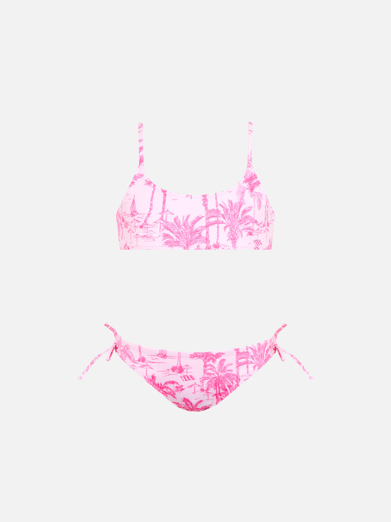 Bikini a bralette toile de jouy da bambina Jaiden