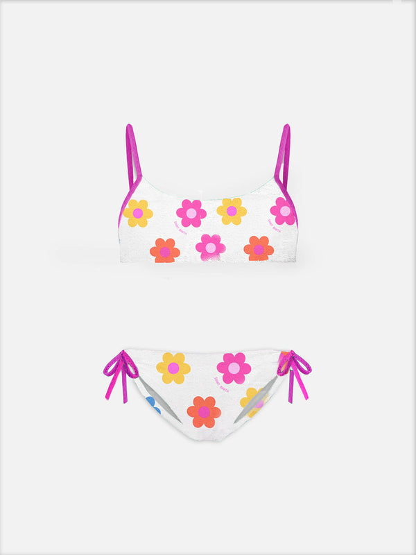 Girl bralette bikini with daisies