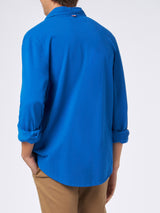 Blaues Piquet-Poloshirt