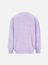 Girl lilac terry sweatshirt Briony with Saint Barth logo