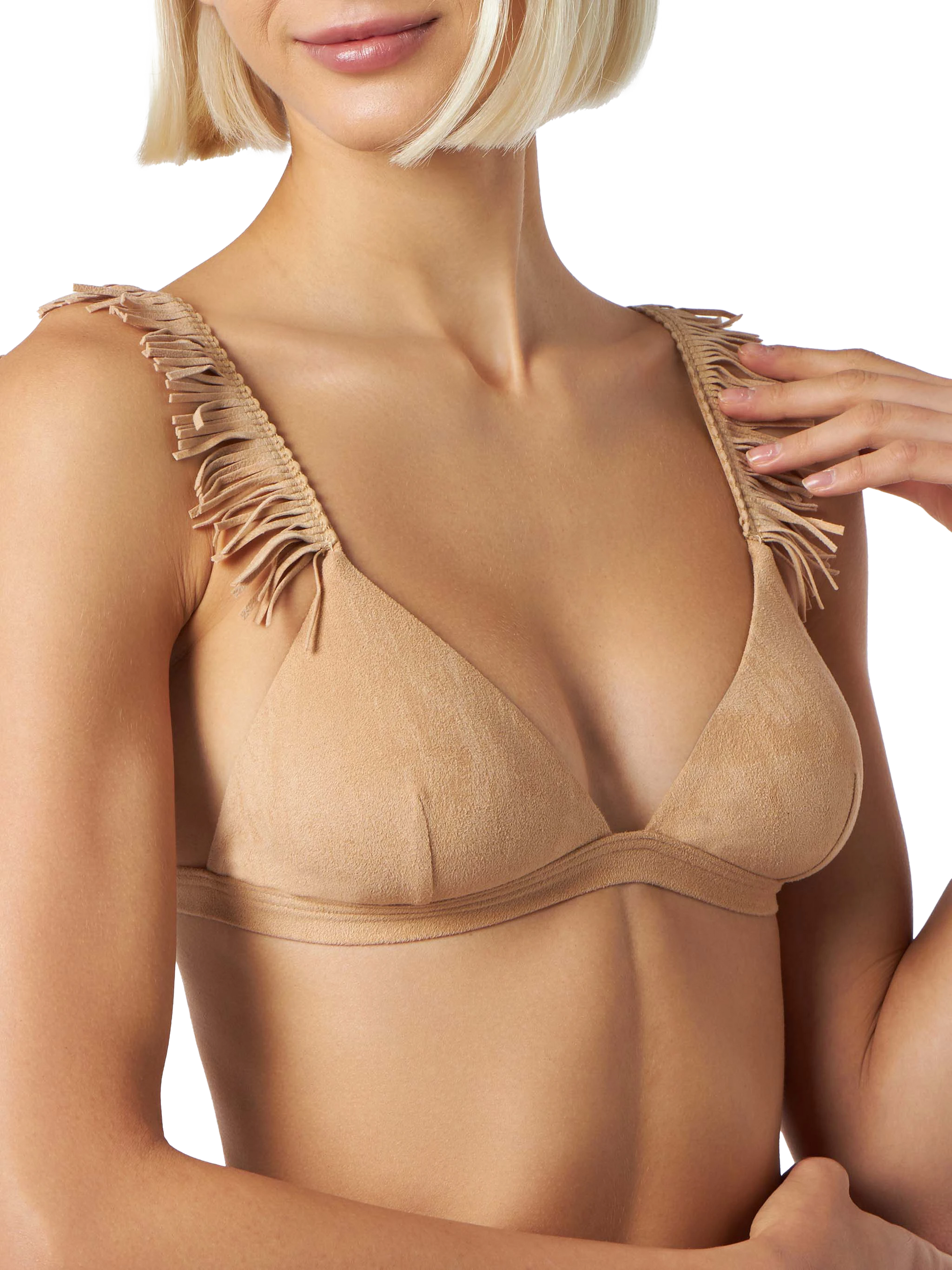 Suede effect triangle bikini with cheeky swim briefs - MC2 Saint Barth