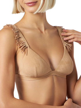 Suede effect triangle bikini with cheeky swim briefs - MC2 Saint Barth