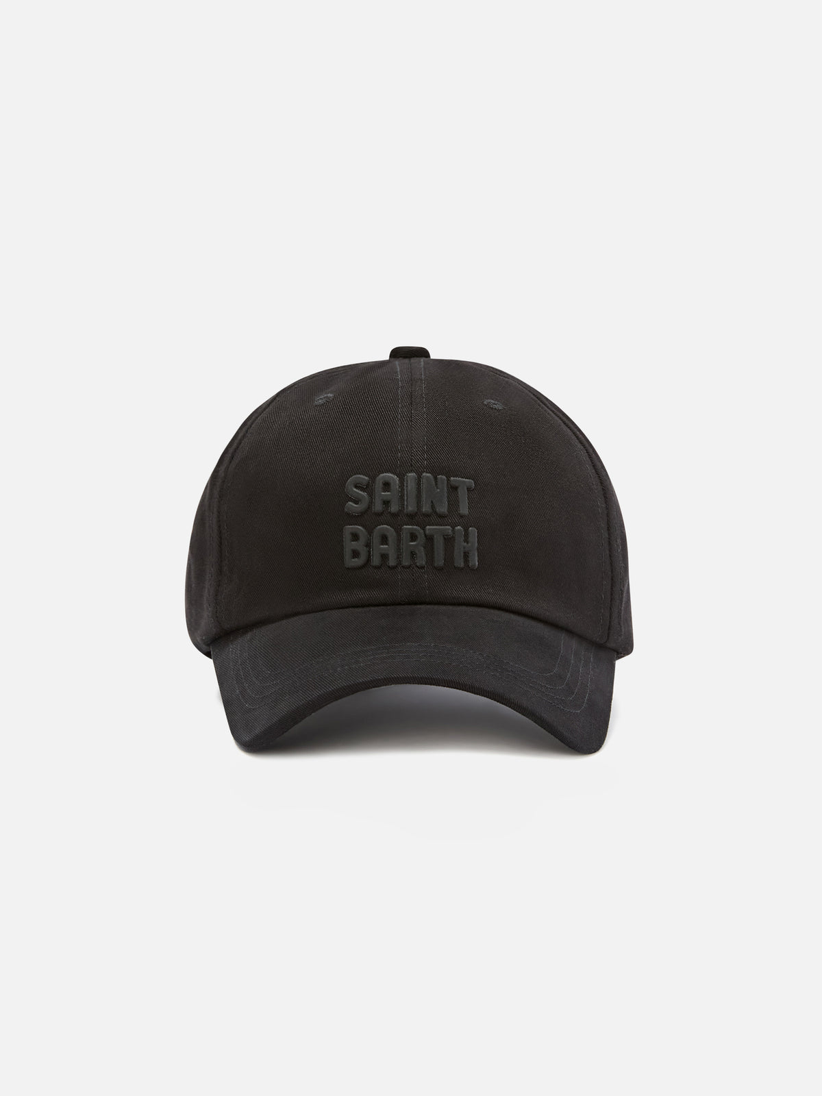 Schwarze Baseball Studio Cap mit Logostickerei 