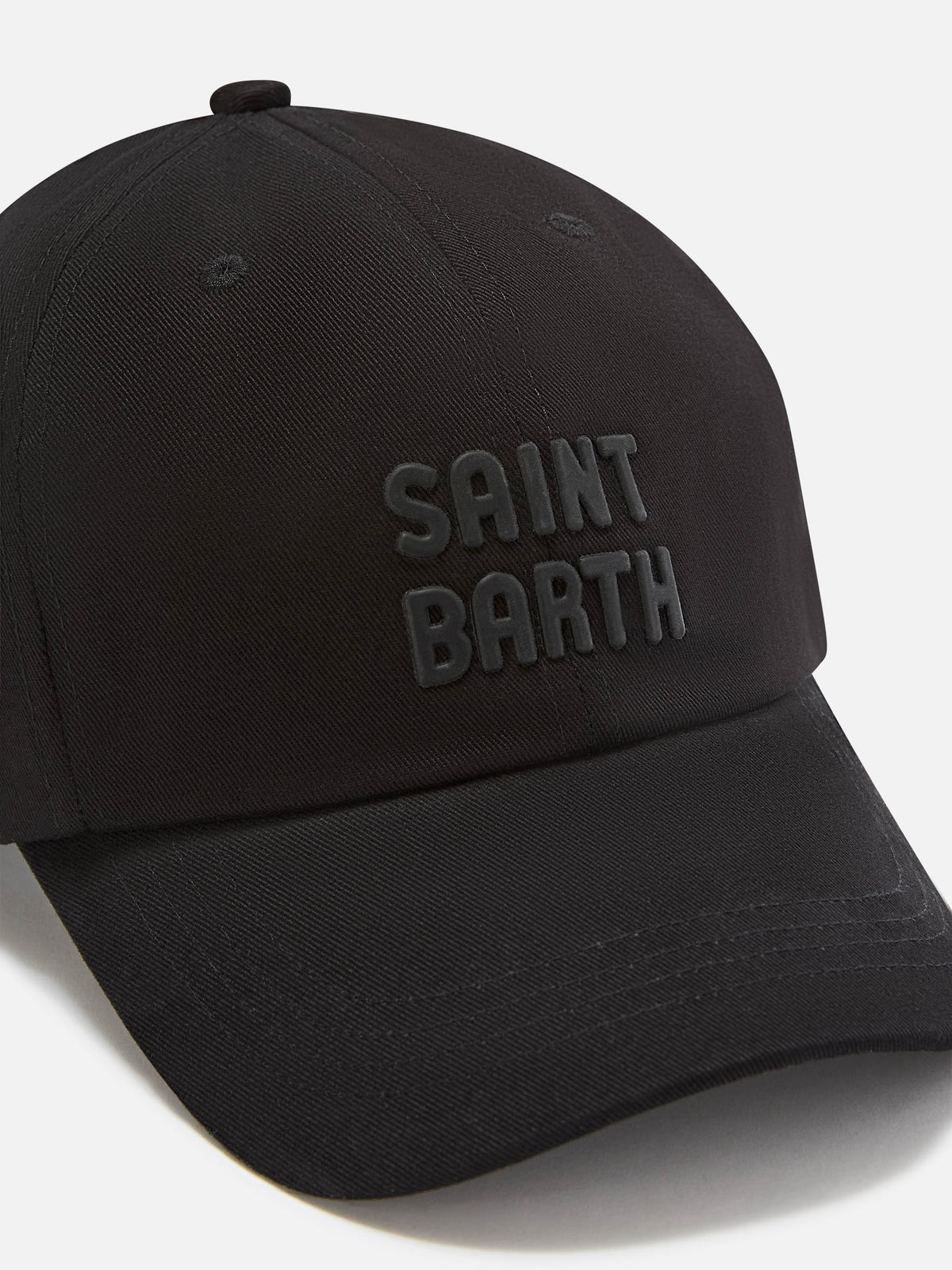 Schwarze Baseball Studio Cap mit Logostickerei 
