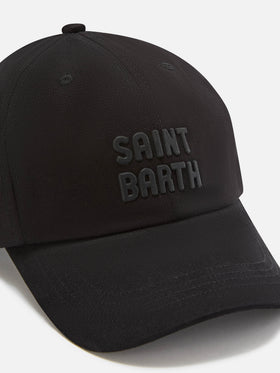 Schwarze Baseball Studio Cap mit Logostickerei 