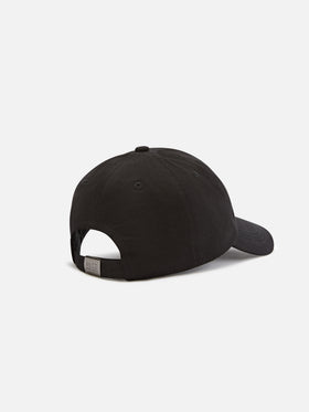 Schwarze Baseball Studio Cap mit Logostickerei 