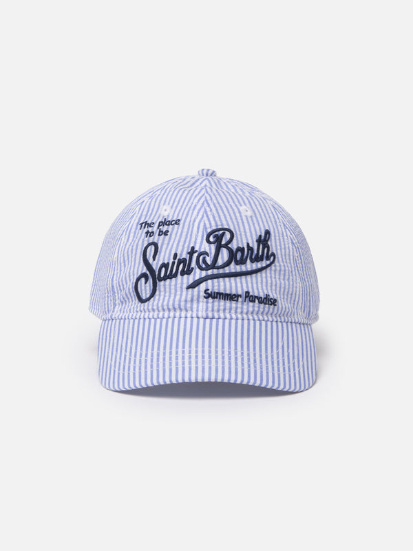 Seersucker embroidered ball cap Catcher