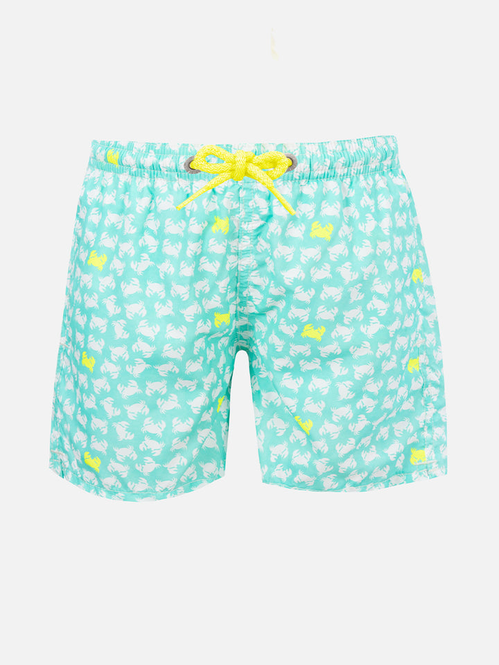 Badeshorts aus leichtem Stoff für Jungen mit Krabben-Print