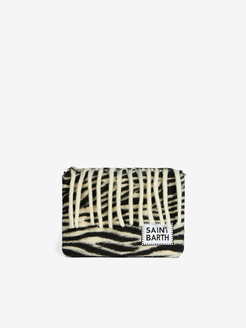 Parisienne blanket crossbody pouch bag with animalier print