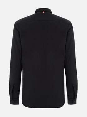Camicia nera da uomo Chalet con ricamo St. Barth