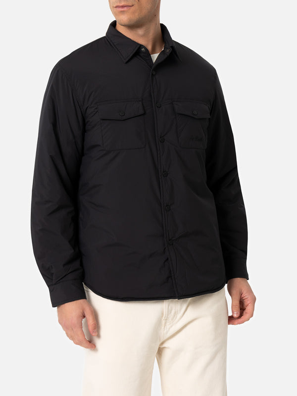 Man black overshirt Chalet with St. Barth embroidery