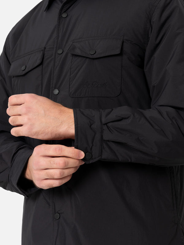 Man black overshirt Chalet with St. Barth embroidery