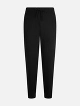 Woman knitted black jogger pants