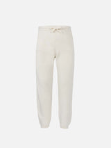 Girl off-white cashmere blend jogger pants