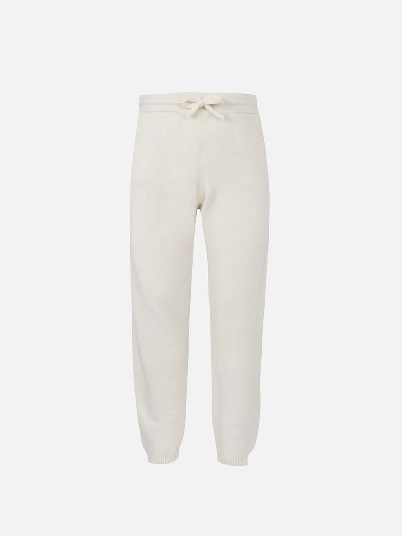 Girl off-white cashmere blend jogger pants