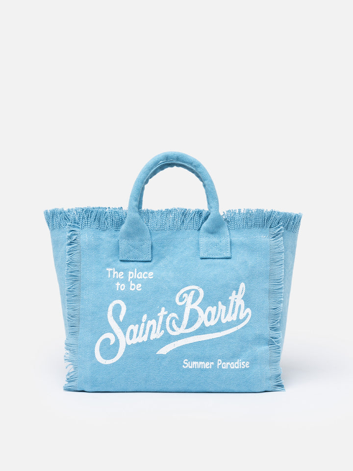 Borsa Colette in tela di cotone azzurra