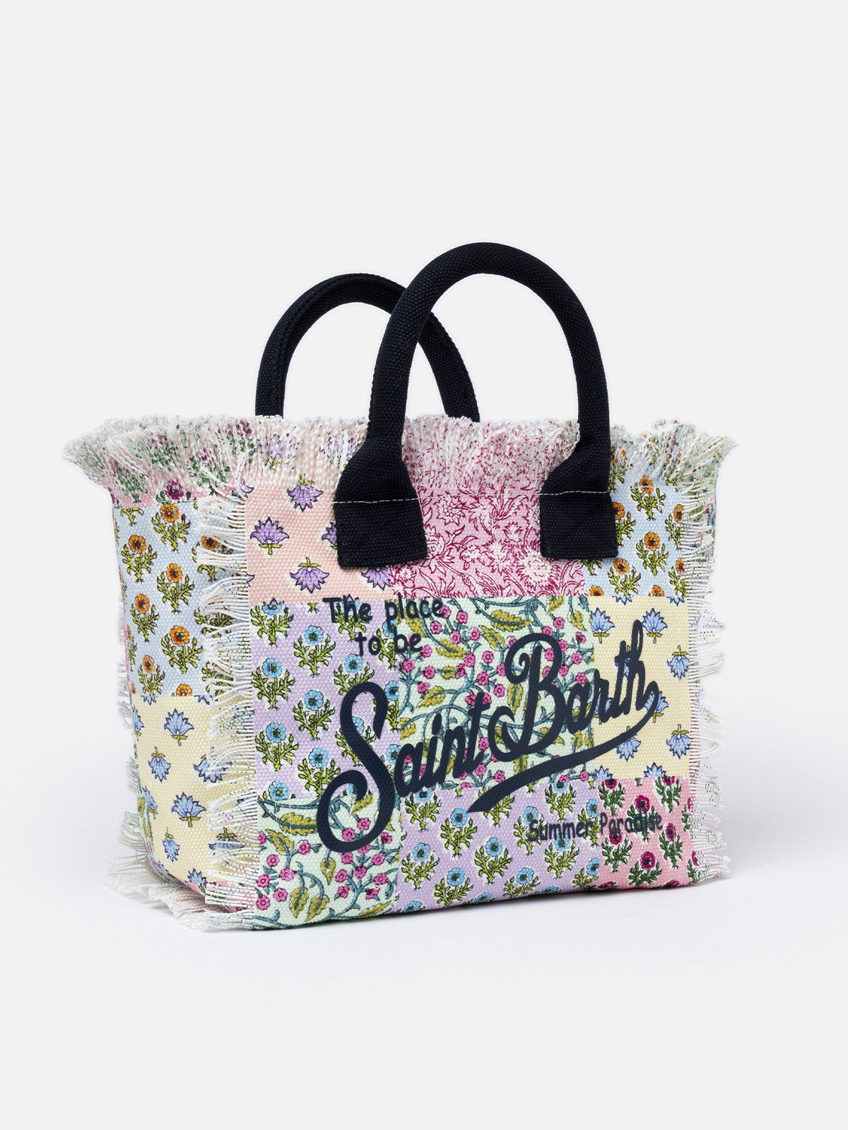 Borsa Colette in tela di cotone a fiori