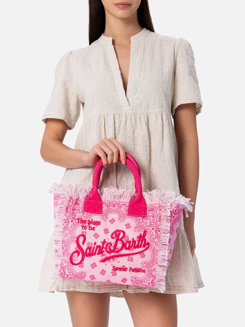 Borsa Colette in tela di cotone rosa bandana