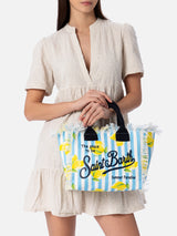 Striped cotton canvas Colette handbag