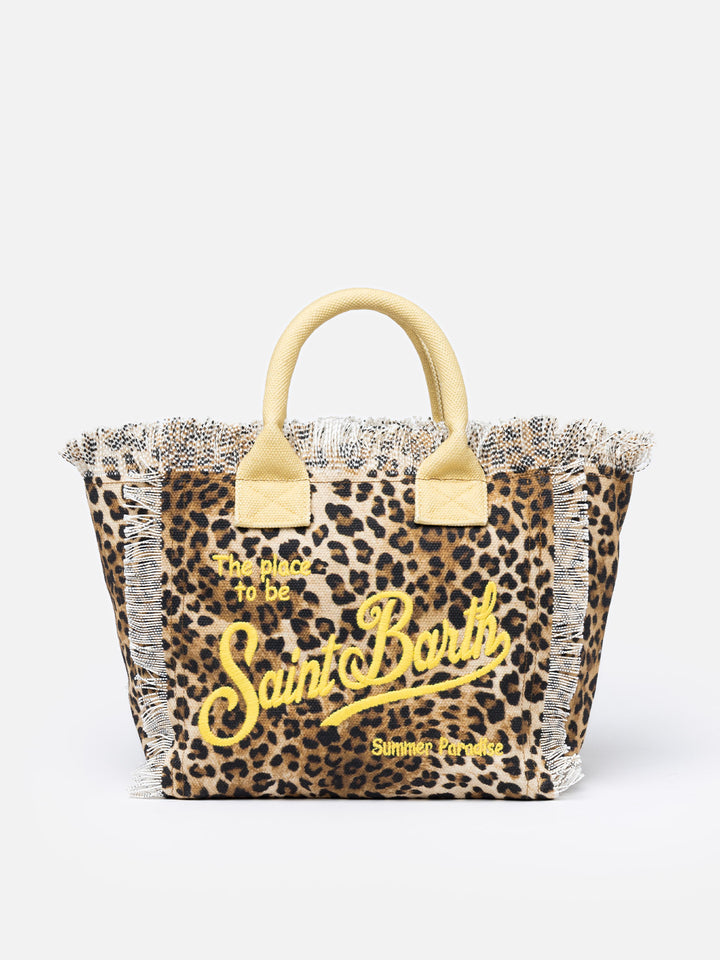 Borsa Colette in tela di cotone animalier
